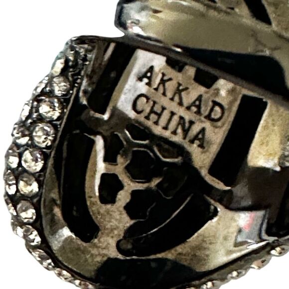 Walid Akkad Blue & White Pave Dome Cocktail Statement Ring - Picture 8 of 11